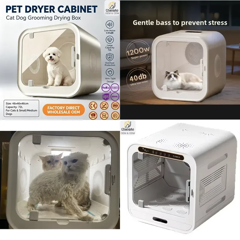 Pet drying cabinet 72L large-capacity low-noise and dog drying cabinet with overheating protection function, suitable