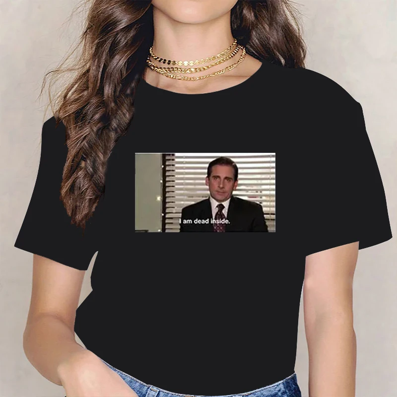 

Женская футболка с надписью «I Am Dead Inside», с принтом Майкла Скотта