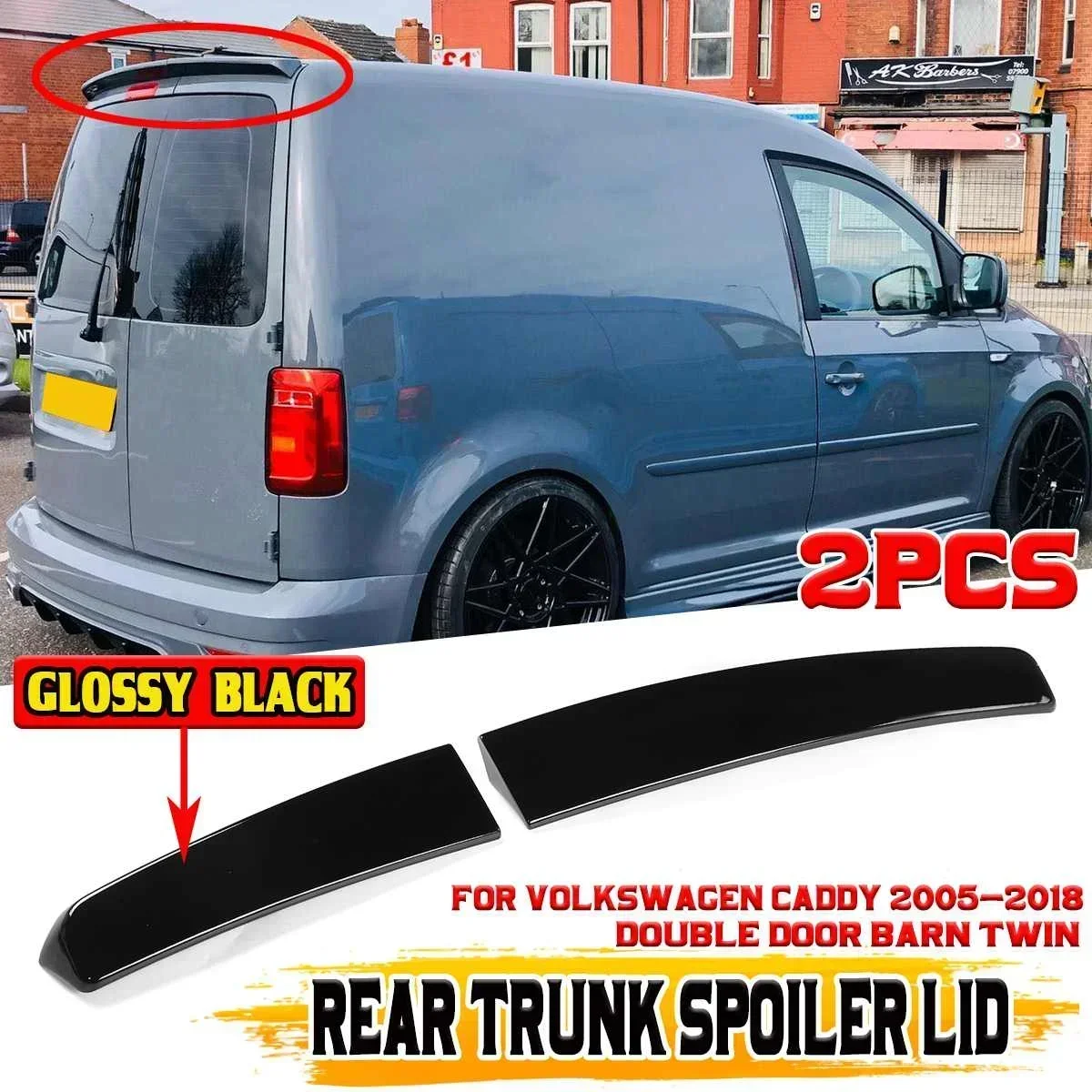 

Новая деталь автомобиля для Volkswagen для VW Caddy 2005-2018, двойная дверь амбара, двойная задняя губа багажника, спойлер, комплект кузова