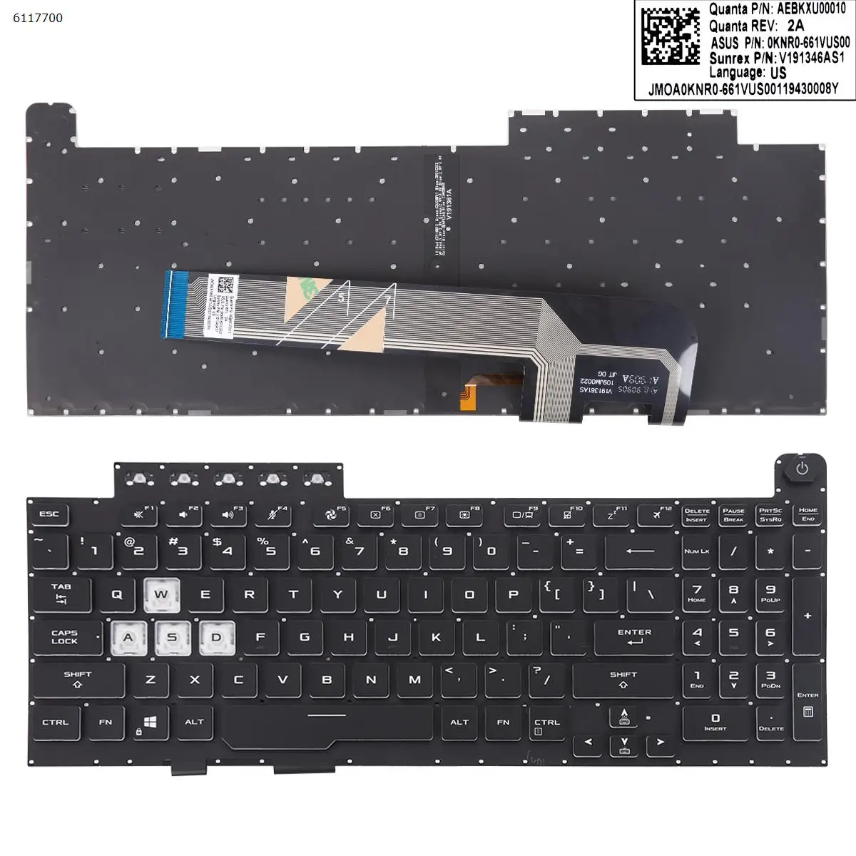 teclado para notebook dos eua para asus tuf gaming retroiluminado preto f15 fx506 fa506q fx506l fa506u 01