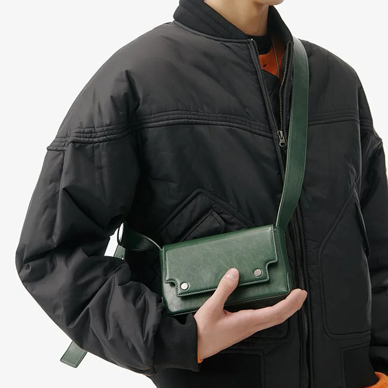 Luxury Designer Shoulder Bag for Man Solid Color 2023 New Fashion Pu Leather Trend Phone Purse High Quality Casual Crossbody Bag