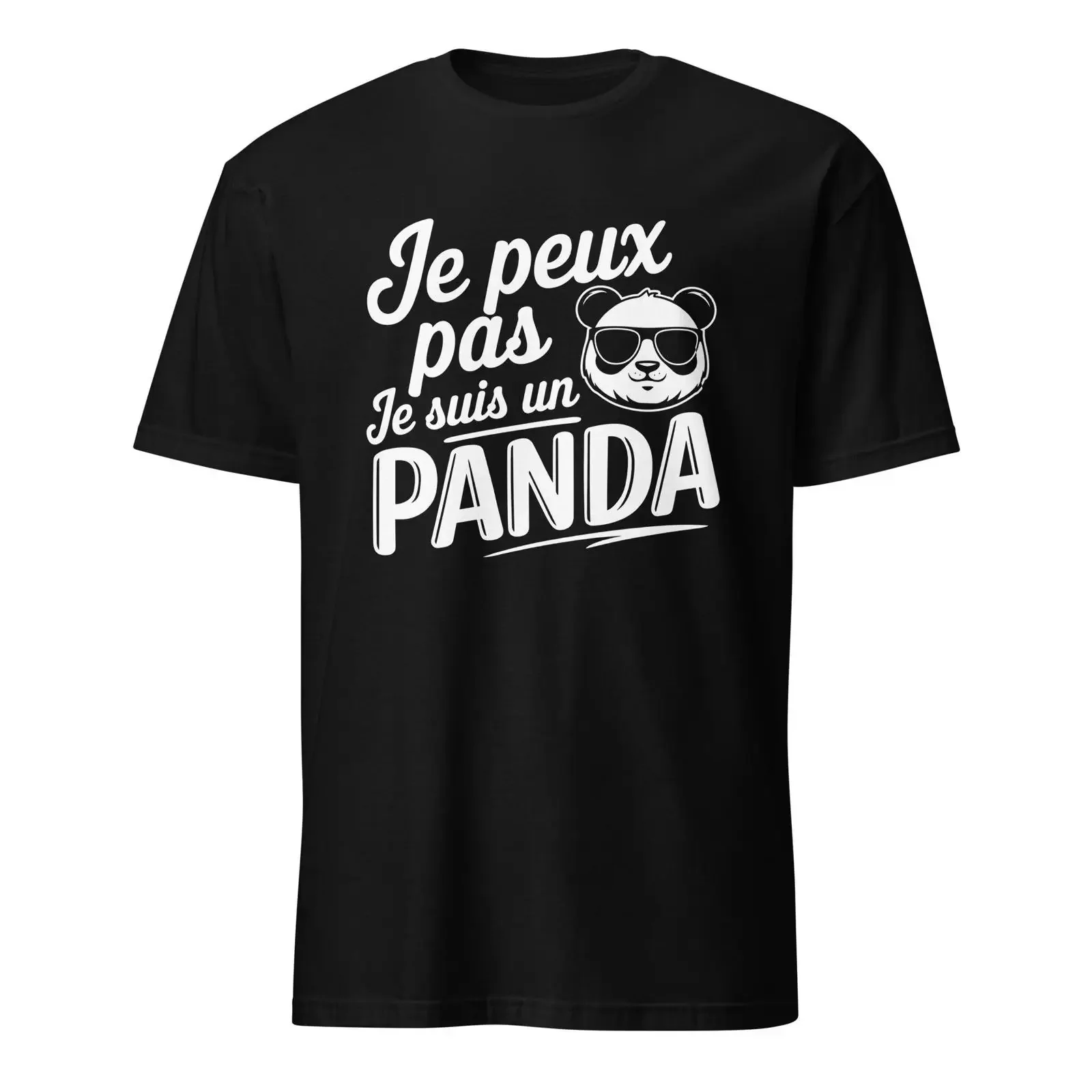 Panda-Humor-T-Shirt „Ich kann nicht, ich bin lustig“ Vintage-Waschung Stilvoll Vielseitig Designerkleidung Atmungsaktiv Bequem Unisex Weich