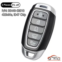 KEYECU 5 Buttons 433MHz ID47 Chip for Hyundai Palisade 2020 2021 2022 Smart Remote Control Key Fob P/N: 95440-S8010 TQ8-FOB-4F29