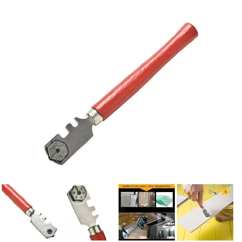 Cortador de vidrio profesional de 6 ruedas estilo alemán, cortador de azulejos de vidrio de 130 mm, herramienta manual portátil para cortar vidrio