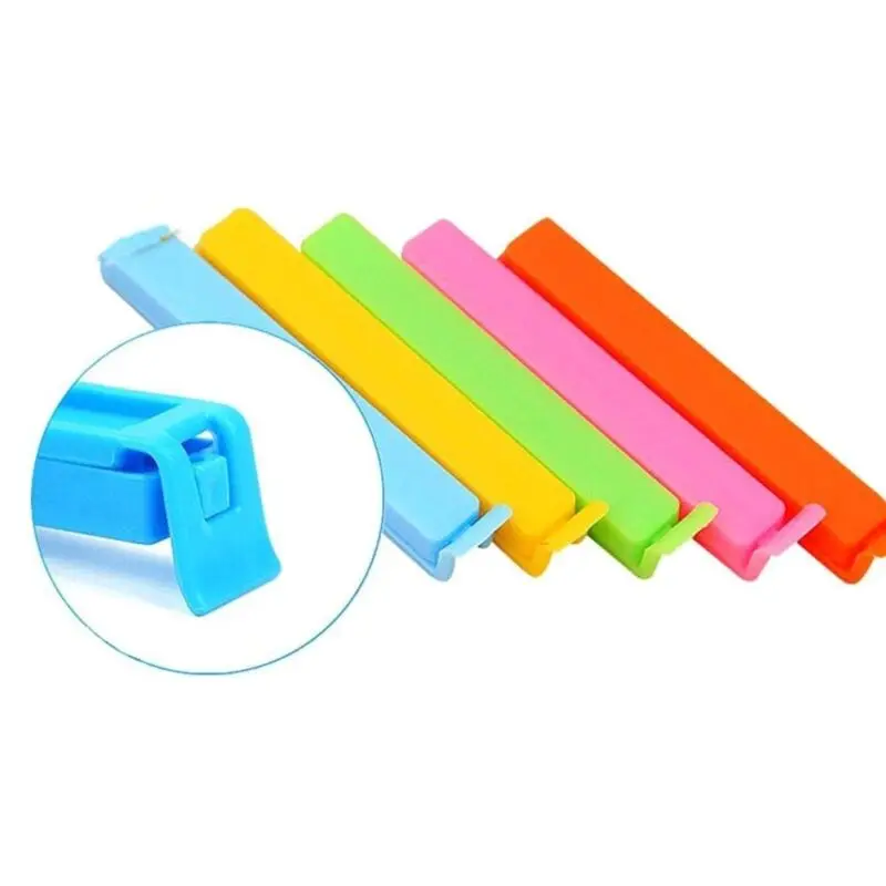Conjunto de 10/30/50 clipes plásticos, cor aleatória, misturada, portátil, para armazenamento de cozinha, comida, lanche, selagem, saco plástico