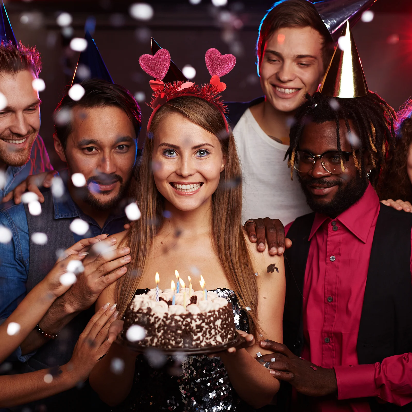 

Heart Shaped Headband Red Sequin Tassel Bridal Party Favor Unique Design Sparkling Comfortable Wear Resistant Multiscene