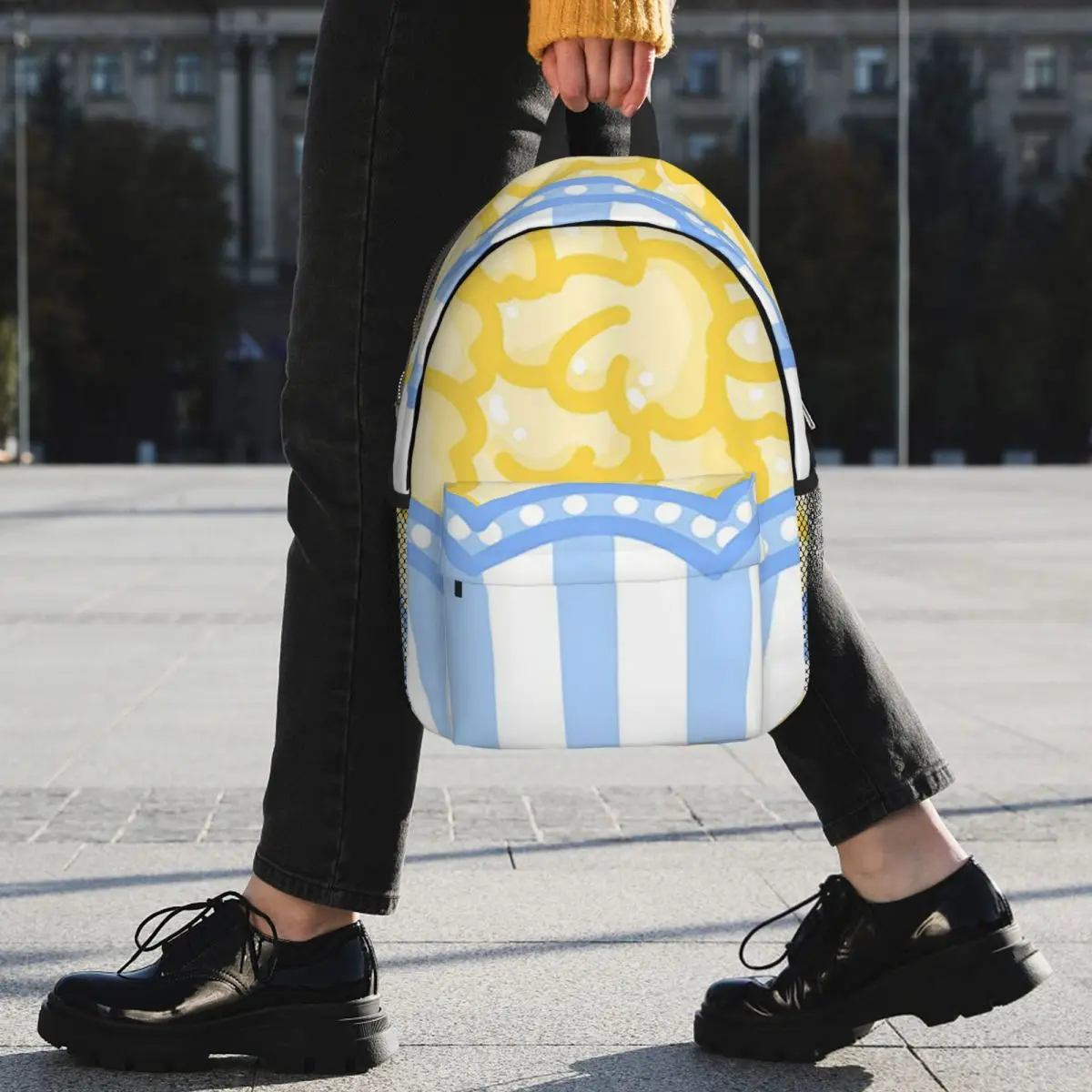 Popcorn Bucket Delight Backpack Student BookBag Kids School Bag Laptop Shoulder Bags for Men Women