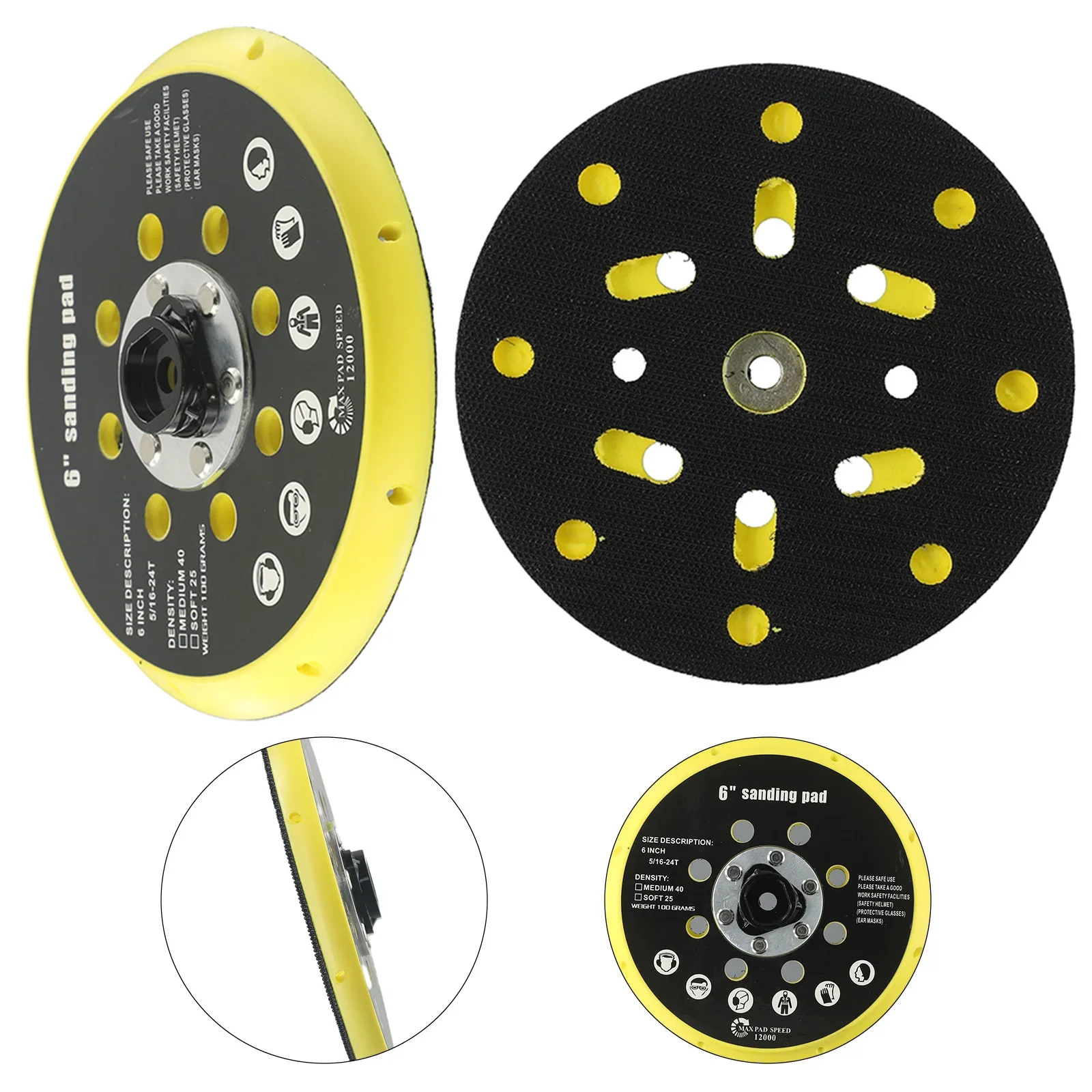 17 Holes 6 Inch Backing Pad For Sanding Applications Works With RO1 For BO6030 BO6040 For Efficient Dust Extraction