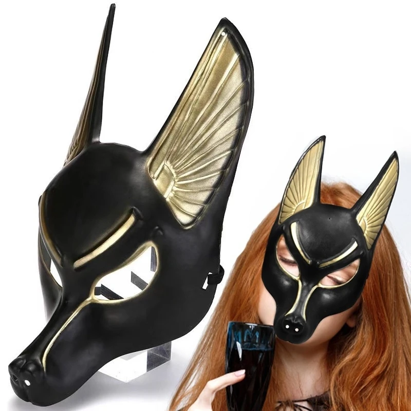 Máscara Retro de Halloween, accesorios de Cosplay, máscara de Anubis para hombre, decoración de Miss Halloween, accesorios de plástico para fiesta y Festival, máscaras para adultos
