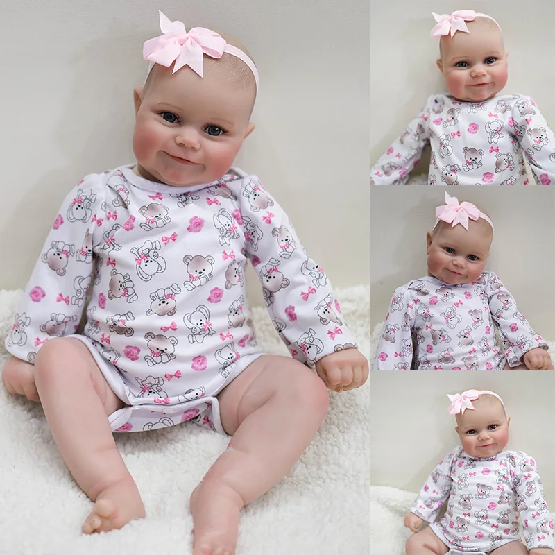 

19inch Maddie Reborn Baby Doll Newborn Girl Baby Lifelike Real Soft Touch with Hand-Draw Hair High Quality Handmade Art Doll