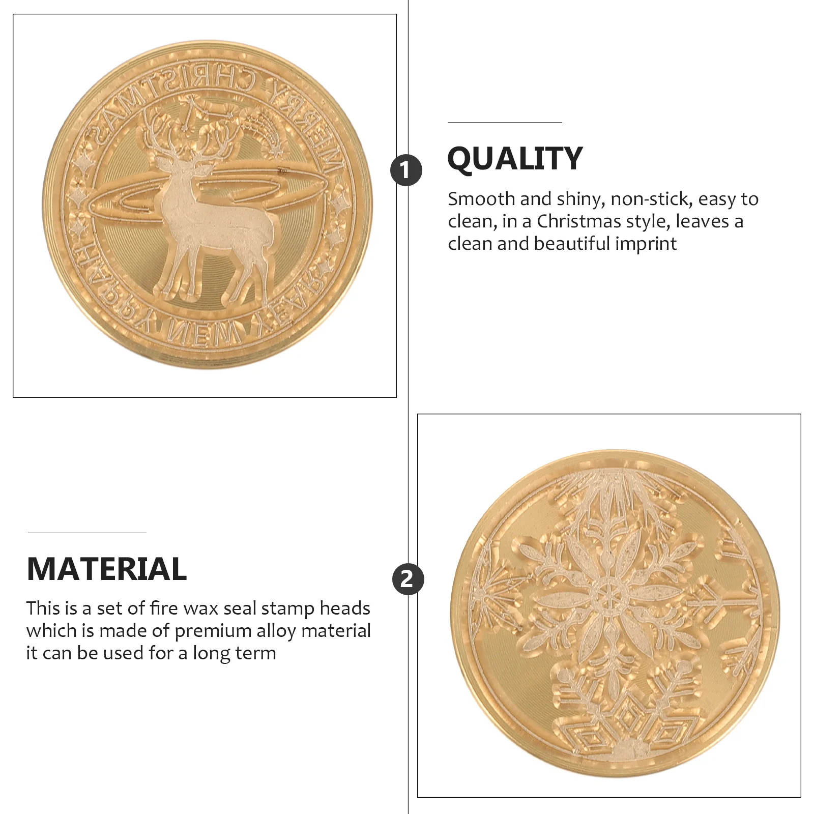 

2Pcs Beautiful Christmas Fire Wax Seal Stamp Heads Unique Envelope Sealing Gift Wax Seal Stamp Head Fire Was Accessories