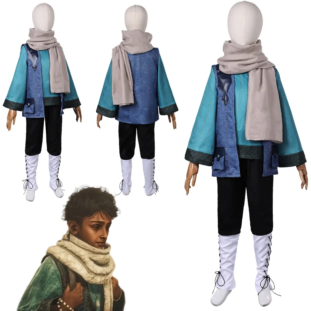 Nata Cosplay Fantasy Ragazzi Ragazze Abbigliamento Anime Gioco Hunter Of Monster Wilds Costume Travestimento Adolescente da 6 a 14 Anni Abiti da Gioco di Ruolo