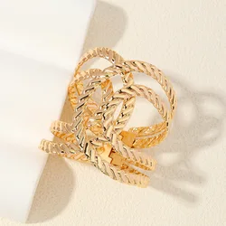 Bangles Retro Bracelet For Women Exaggerated Geometric Metal Cuff Party Gift Holiday Fashion Jewelry BB010