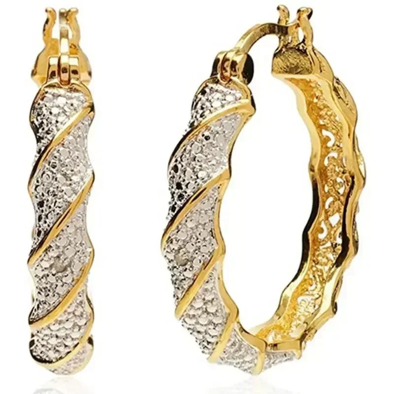 Chenrui Creative's New Color Separation Earrings, European and American Exaggerated Hollow Women's Jewelry Wholesale