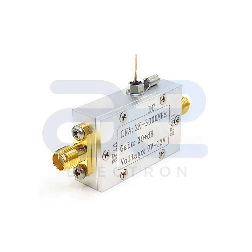 2K-3000MHz RF Low Noise Amplifier Module LNA 32dB Gain Wideband Signal Amplifier 9-12V