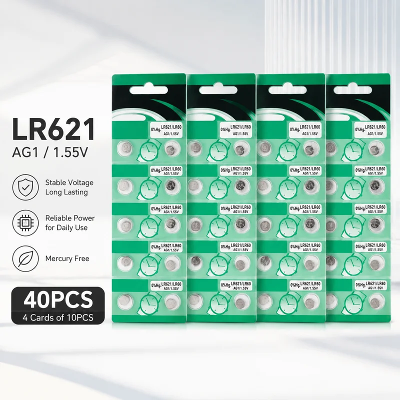 

AG1 LR621 Alkaline Button Cell Batteries for Watches Calculators and Small Electronics