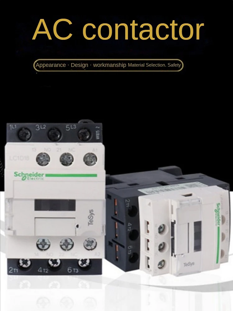 Contator de três pólos Schneider-AC, 220V, 3 P, 3 Phase, 3-Pole, 50Hz, 60Hz, LC1D25, LC1D32, LC1D38, Tensão da bobina, 24V, 110v, 220v, 380