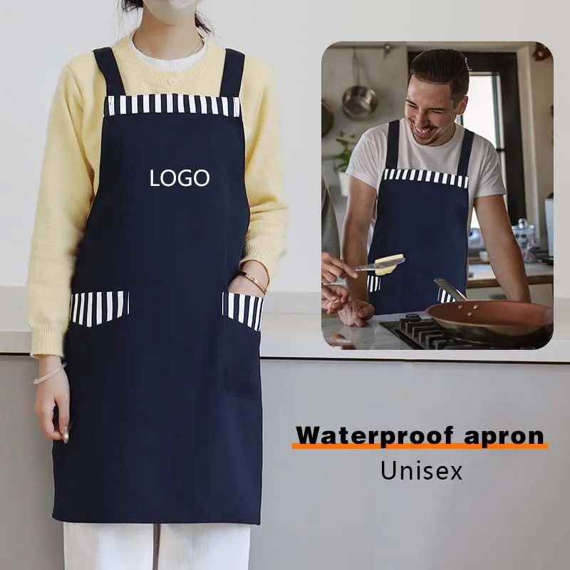 

Настраиваемый логотип компании, кухонные фартуки, унисекс, спецодежда шеф-повара для гриля, ресторана, бара, магазина, кафе, униформа для студий красоты и ногтей