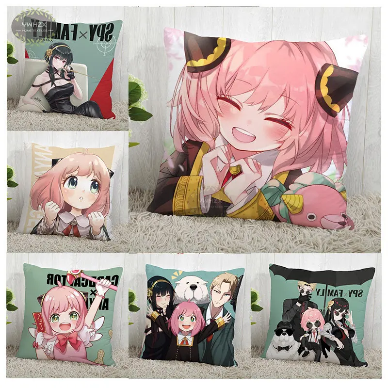 

Hot Anime Spy X Family Pillow Case Peach Skin Kawaii Patterns Gifts Sofa Car Cushion Cover Modern Home Decoration Aesthetics