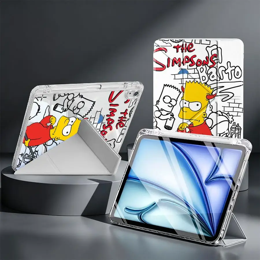 Funny The Simpsons Tablet Case For Samsung Galaxy Tab A11 A9 Plus S8 S10 Lite S9 Plus S7 FE A8 With Pen Slot Cover