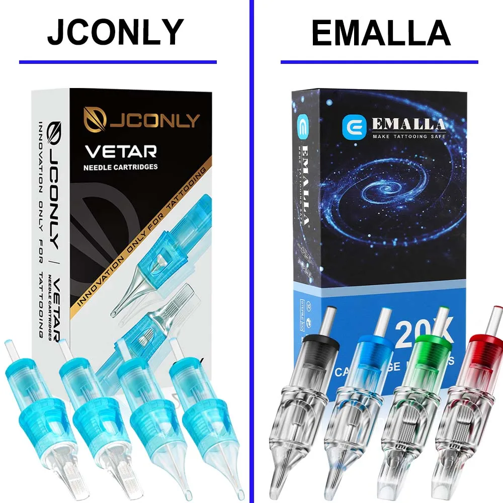 20 piezas JCONLY cartucho de tatuaje aguja esterilizada EMALLA aguja de tatuaje RL RS CM M1 cartuchos para máquinas de tatuaje de maquillaje permanente