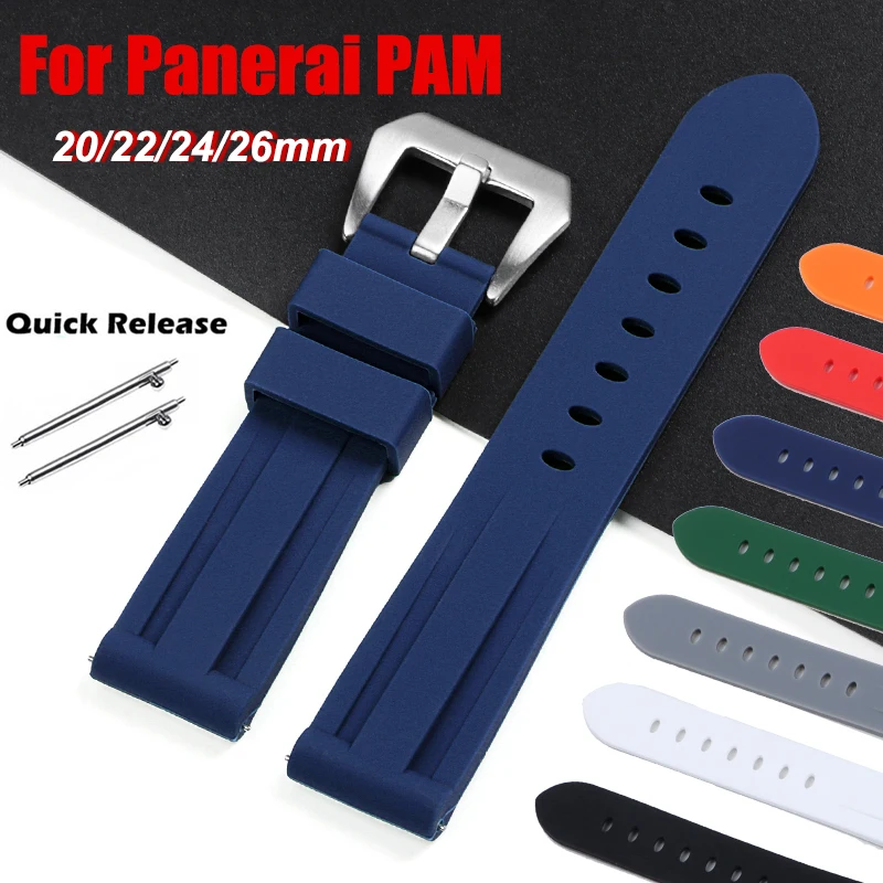 20 22 mm 24 mm 26 mm Armband für Panerai PAM Uhrenarmband für Omega für Seiko Schnellverschluss-Silikonarmband für Casio Sportarmband