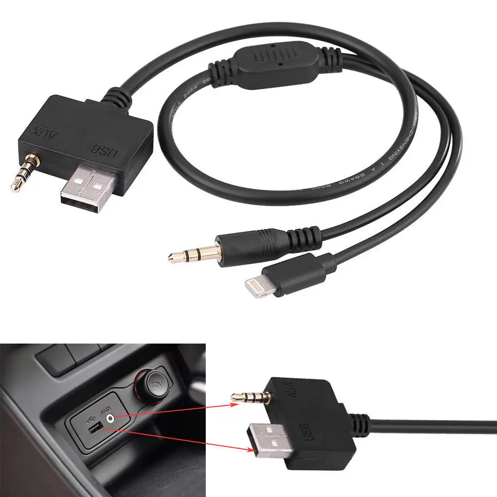 Top AUX to Car USB Adapter Cable for Hyundai KIA for iPhone iPod iPad 1.5Meters Auto Music Interface Electronic Supplies