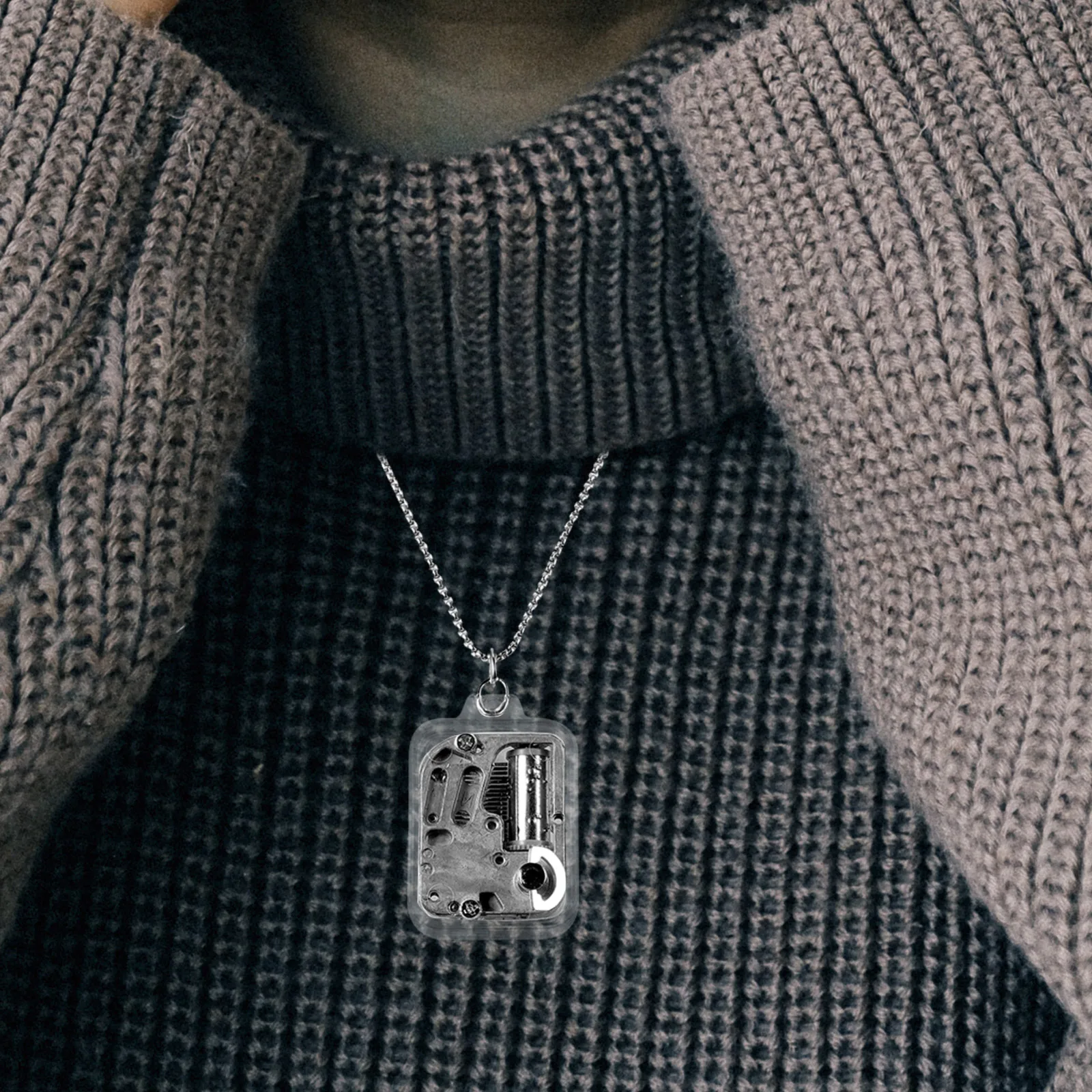 

Music Box Necklace Musical Instrument Pendant High Quality Toy Alloy Chain Travel Small Healing Creative Winding