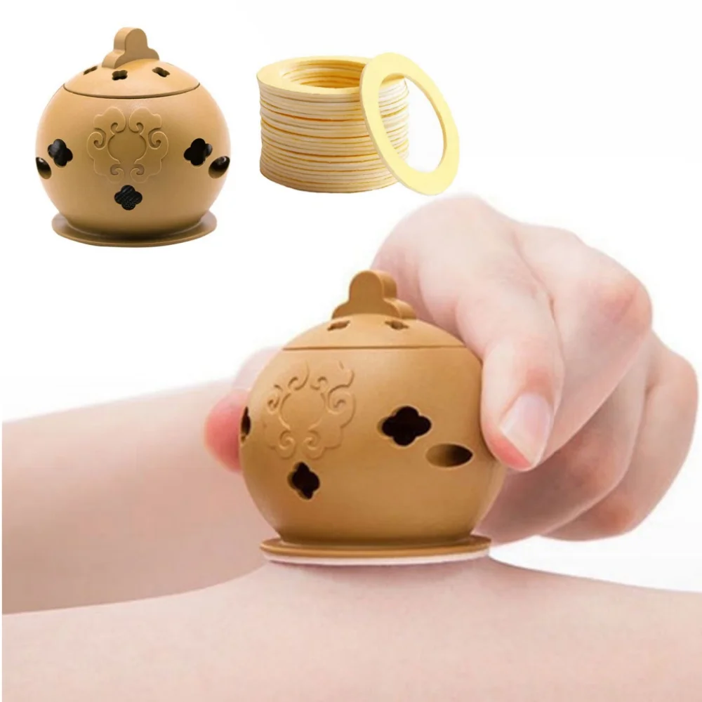 

Портативный термомассажер, мини-горшок для прижигания, мокса-палочка, горелка, баночная терапия, теплый массаж акупунктурных точек, здравоохранение, облегчение боли