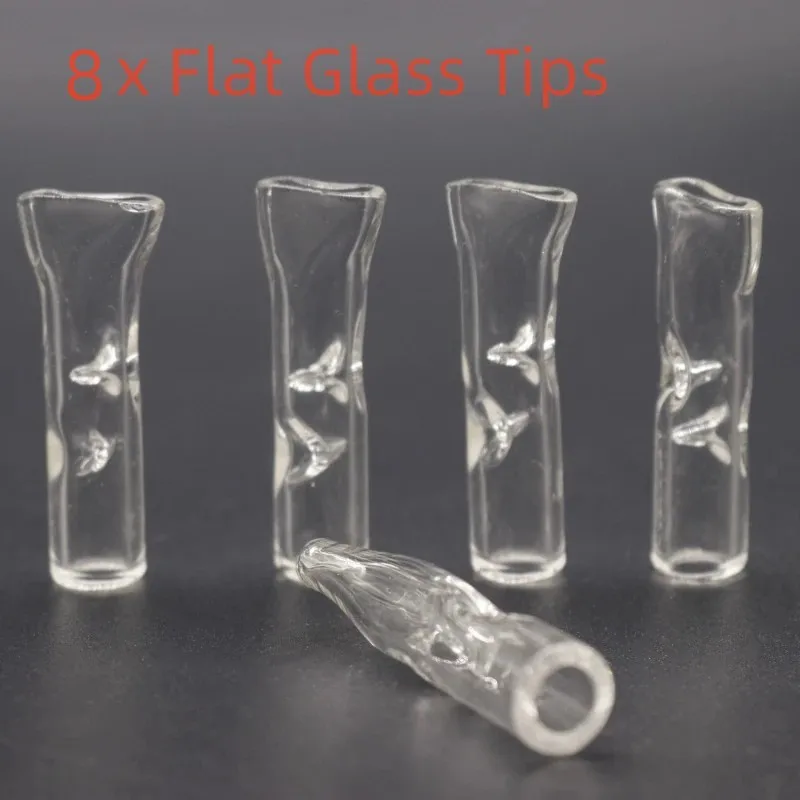 6Pcs Reusable Glass Filter Tips for Cigarettes With 3pcs Random Cleaning Brush,Easy to Clean Rolling Mouthpiece