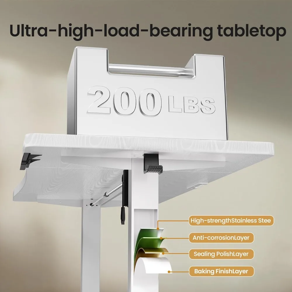 مكتب قائم كهربائي مقاس 63 × 28 بوصة، مكتب عمل للجلوس للمكتب المنزلي والدراسة ووسادة المشي والكتابة والمزيد #5