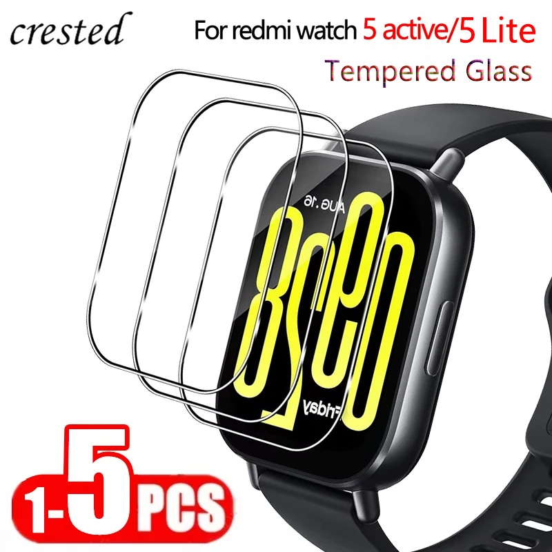 1-5Pcs Tempered Glass For Xiaomi Redmi Watch 5 Active/Lite Accessories HD Clear Screen Protector Film for Mi Redmi Watch 5 Lite view 2