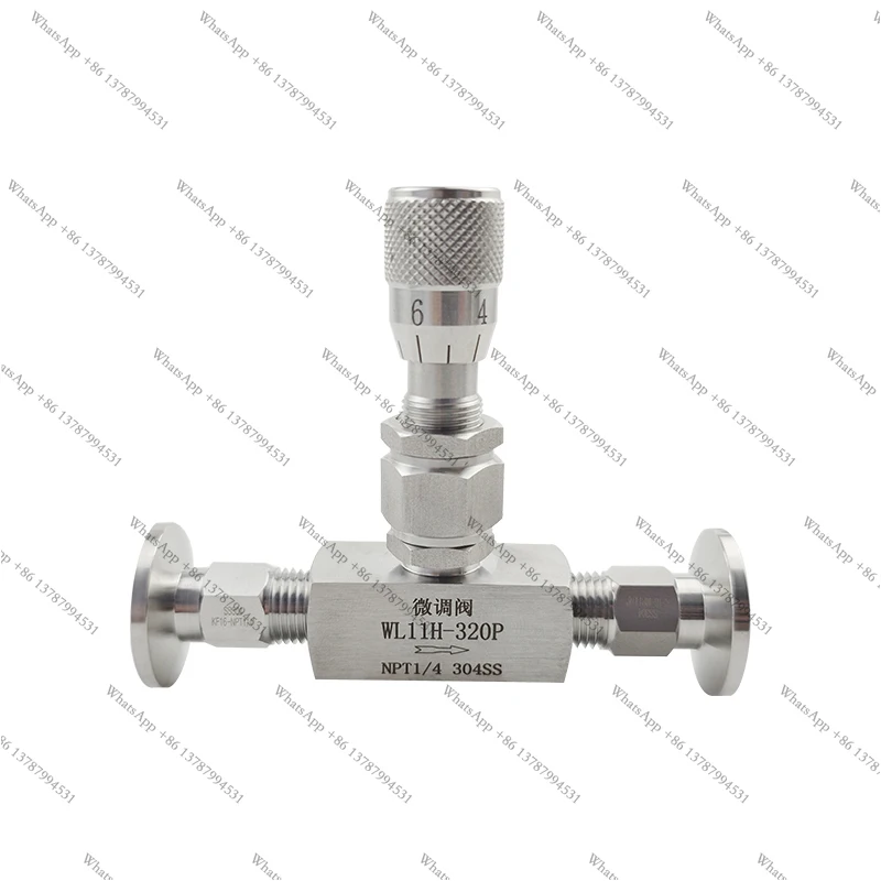 KF16 KF25 KF40 KF50 vacuum Needle Valve Micro Metering Flow Regulating Valve Controller For Water Gas Oil 304 Stainless Steel