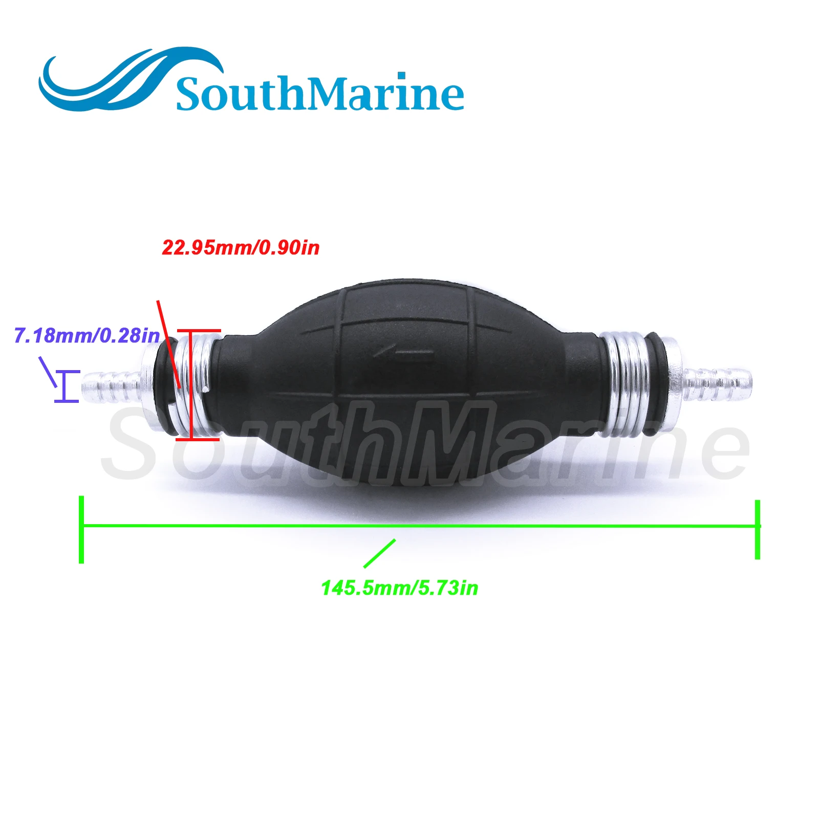 9001080A 73805 Rubber Transfer Vacuum Fuel Pump Fuel Line Hand Primer Bulb Marine for Car/Boat/Marine/Motorcycle, 6mm 1/4