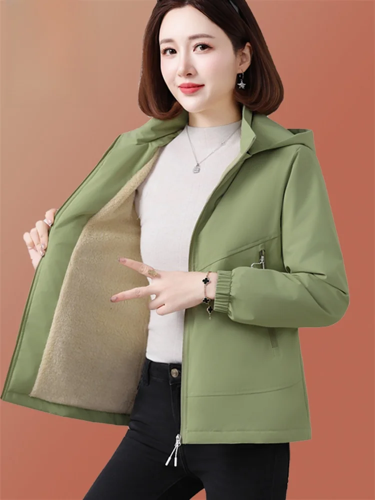 Jaqueta Curta Feminina de Lã Grossa, Casaco Casual Quente de Inverno, Casaco Moderno de Outono Inverno para Mães, Marca TUCAN...