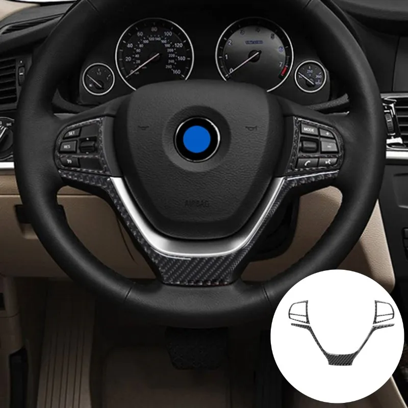 

For BMW X3 F25 X4 F26 2011 2012 2013 2014 2015 2016 2017 Accessories Car Steering Wheel Button Frame Carbon Fiber Sticker