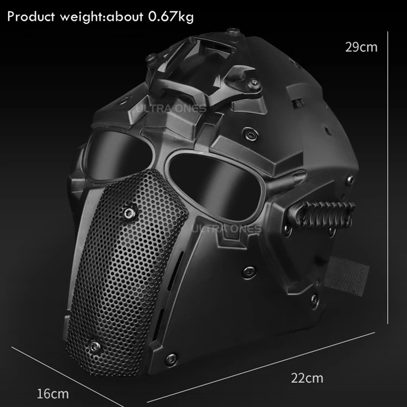 Maschera tattica a pieno facciale per sport all\'aria aperta con accessori per la caccia del gioco CS di protezione degli occhi