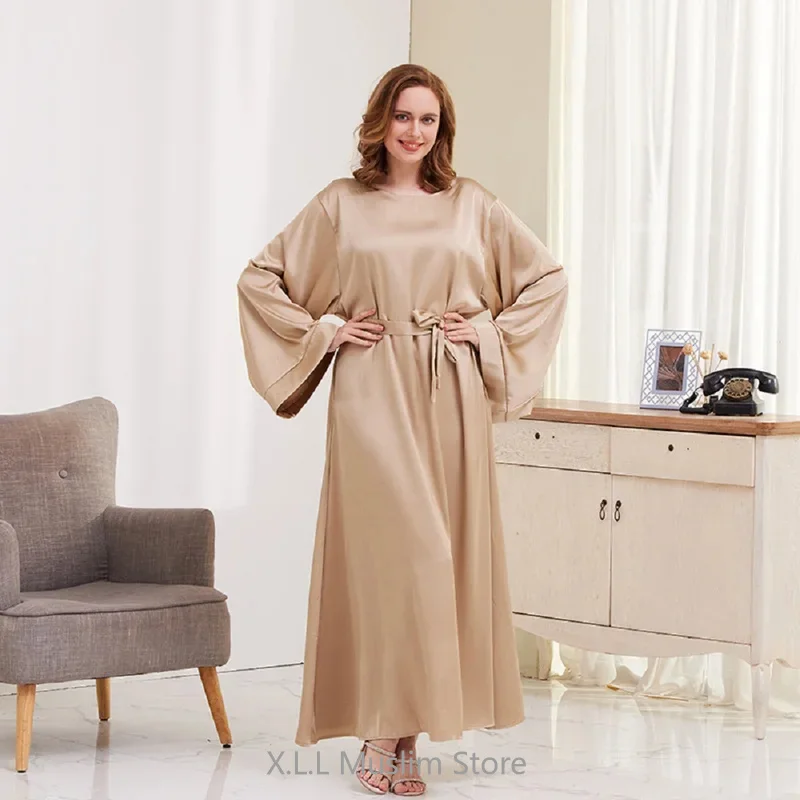 

Abaya Dubai Turkey Muslim Fashion Hijab Dress Kaftan Islam Clothing African Maxi Dresses For Women Robe Solid Color musulman