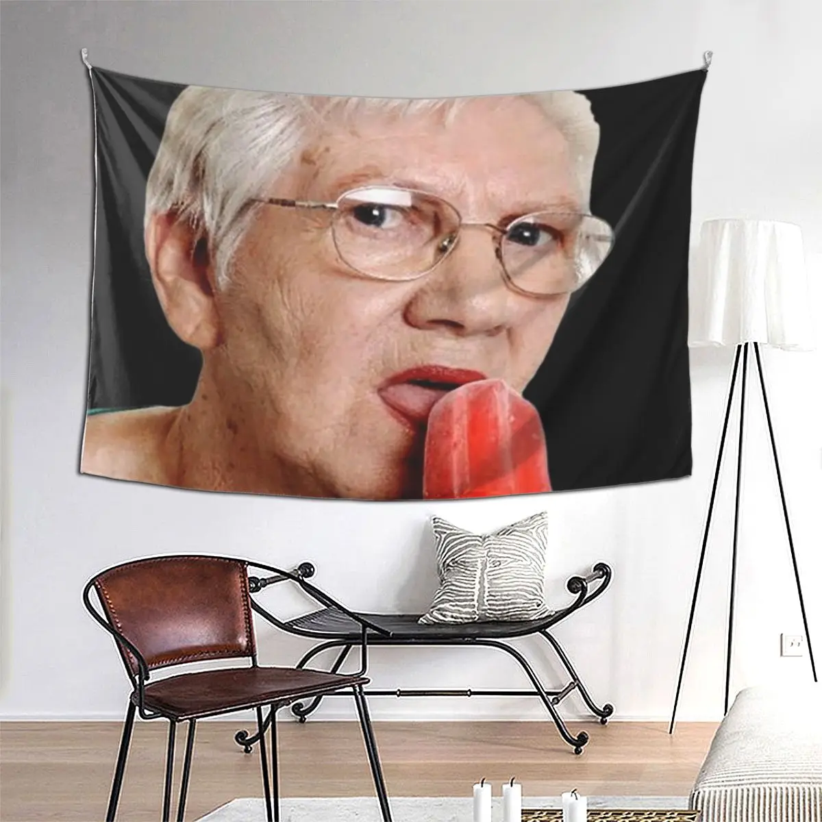 

Grandma Granny Ice Cream Tapestry Funny Wall Hanging Aesthetic Home Decoration Tapestries for Living Room Bedroom Dorm Room