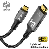 USB C to HDMI 2.1 Cable(8K@60Hz,4K@144Hz,2K@240Hz)Type C to HDMI 8K Cord Support HDCP2.3/HDR10 [Thunderbolt 3/4 Compatible