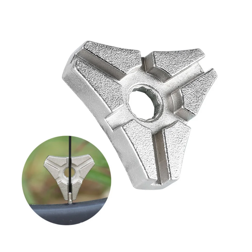 

Bicycle Spoke Wrench Tool 3.23/3.3/3.45mm Triangular 6 Port Carbon Steel Silver Wheel Repair Adjuster Rim Maintenance Tool