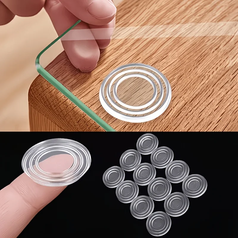 15Pcs/Pack Transparent PVC Non‑Slip Suction Cup Pads, Round Furniture Foot Protector Mats for Table, Home & Office Use
