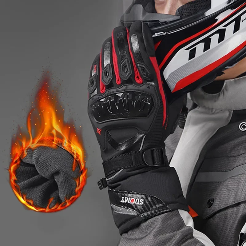 

Thermal Thicken Motorcycle Cycling Gloves Keep Warm Guantes Para Motorcycles Protection Full Finger Waterproof Motorcycle Gloves