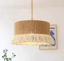 Bohemian Tassels lamps Vintage Hemp Rope Pendant Light for Bedroom Restaurant Hotel Homestay Hanging Lamp E27 Home Decor lamp