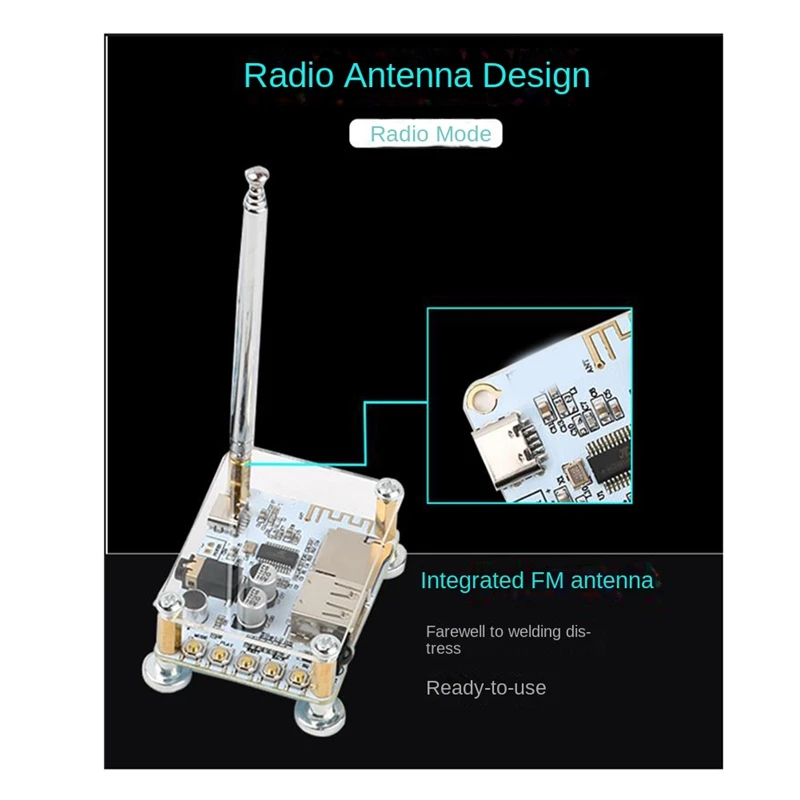 Audio Receiver Decodificação Módulo com Controle Remoto, Suporte U Disk, TF Card, Reprodução, Amplificador de Rádio, Áudio Modificado, BT5.0