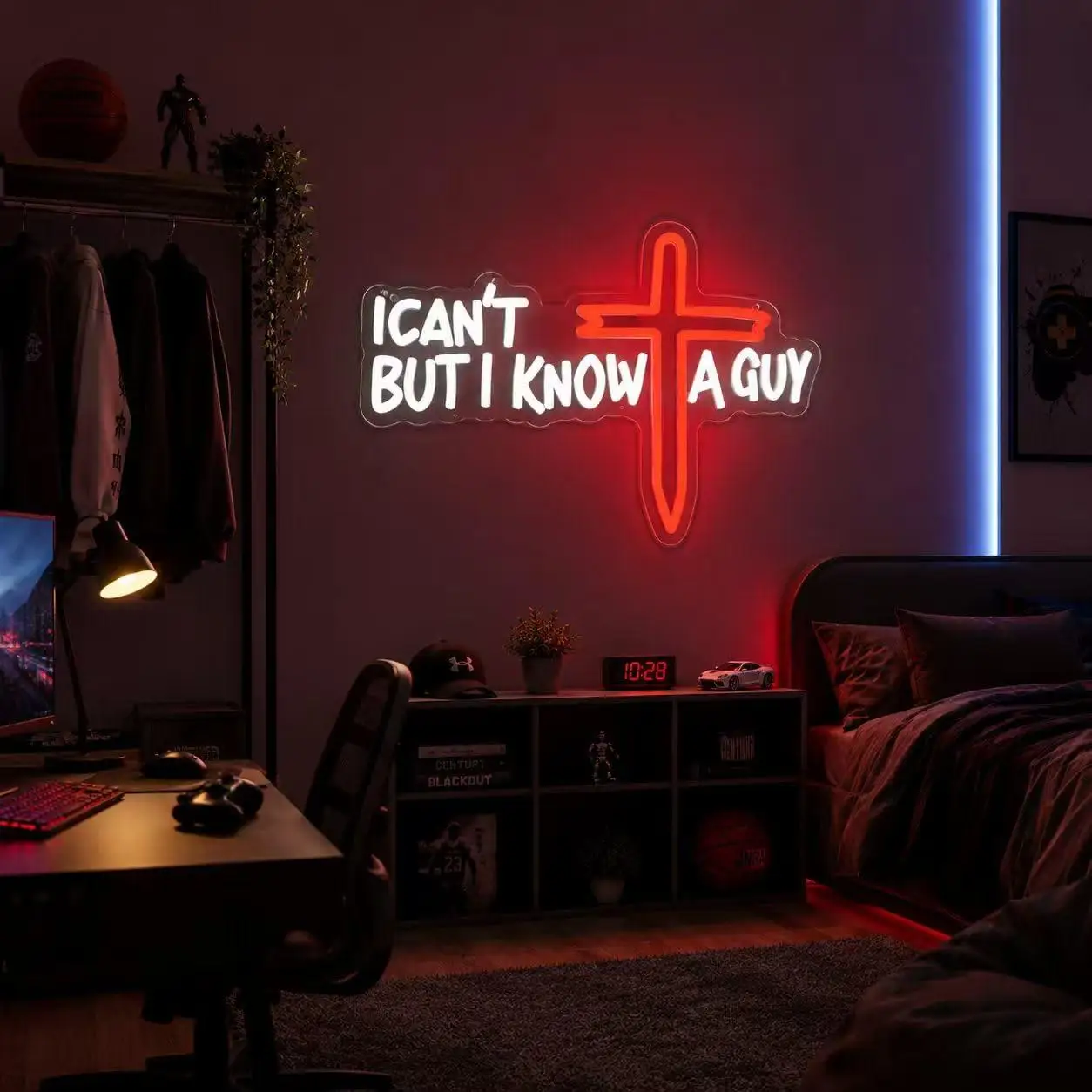 I Can't But I Know A Guy Neon Sign Dimmable LED Neon Light For Religious Festival Wedding Church Home Bedroom Wall Decor Gift