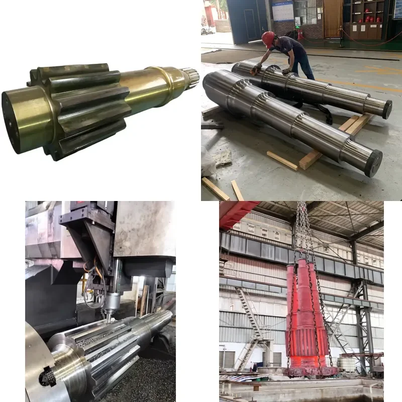 CNC Machined Forged Alloy Steel OEM Large Gear Shaft Custom High Precision Tolerance ISO Certified