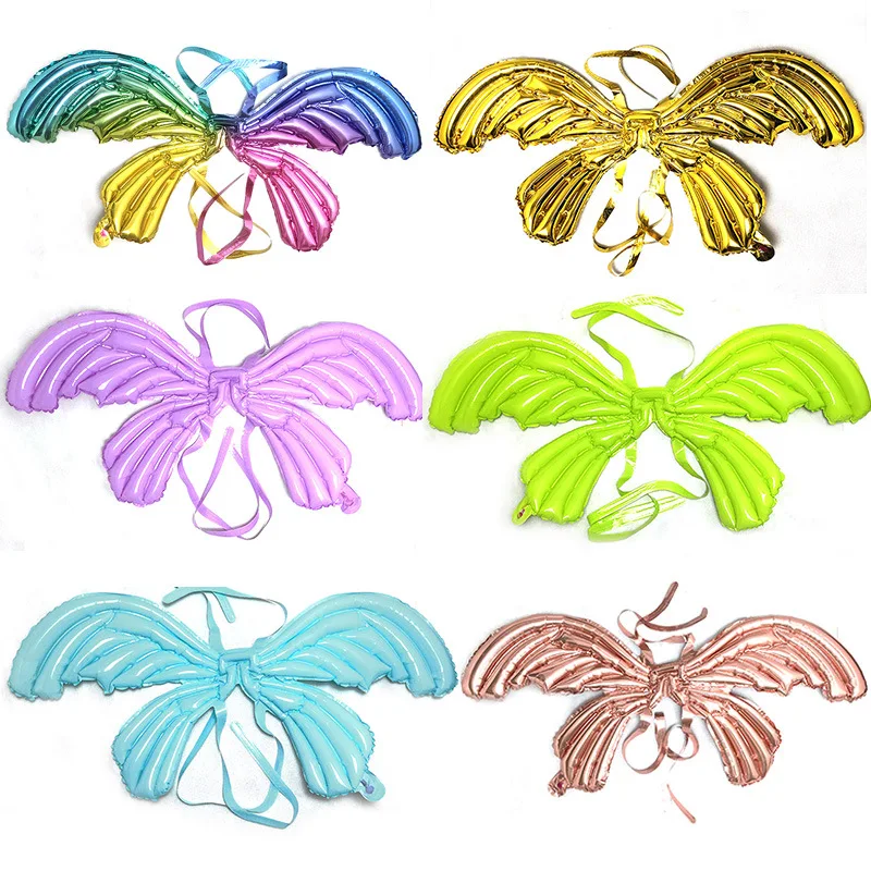 Angel Wing Foil Balloon Butterfly Wing Ballon Happy Birthday Party Decor Kids Boys Girls Dress Up Baloon Children's Day Balon