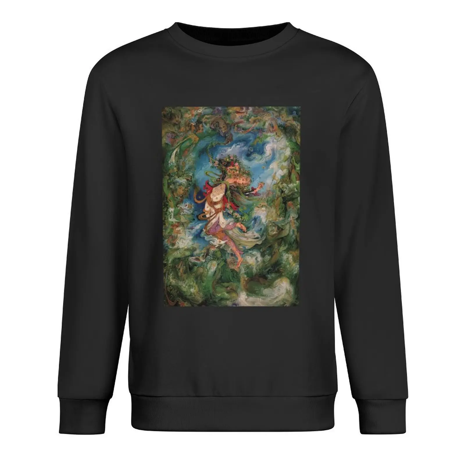 

Iranian Miniature Art Painting Pullover graphic t shirts men men clothing clothes for men oversize sweatshirt