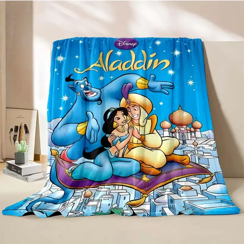 Jasmine Aladdin Blanket Cartoon 4 Seasons Soft Fluffy Throw King Size  Kid Adult Sofa Bed Break Blanket Travel Throw Gift